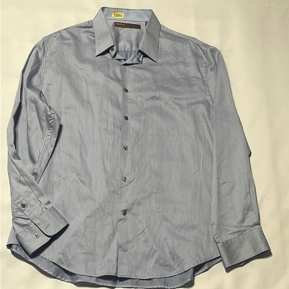 PERRY ELLIS MENS DRESS/CASUAL BLUE SHIRT, SIZE XXL
